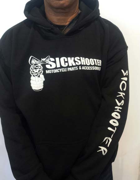 black white hooded sweatshirt