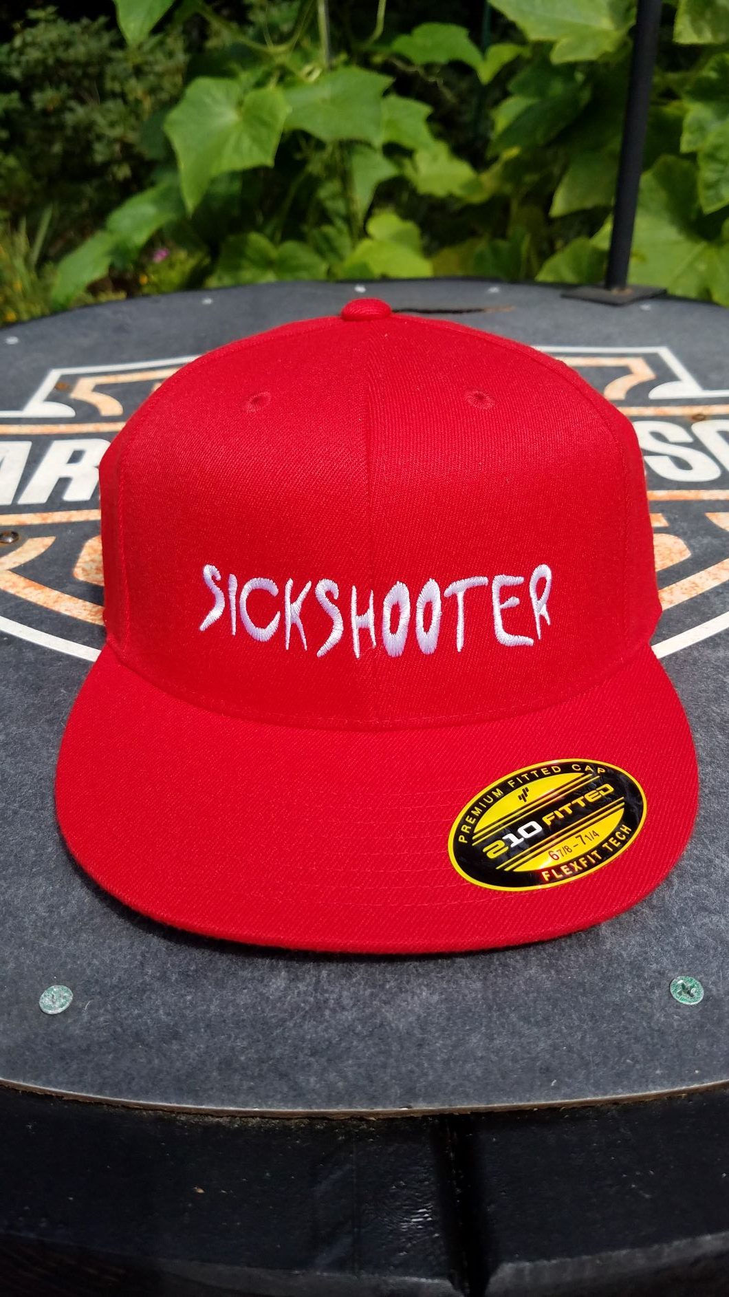 Red Flat Bill Flex Fit Hat | Sickshooters